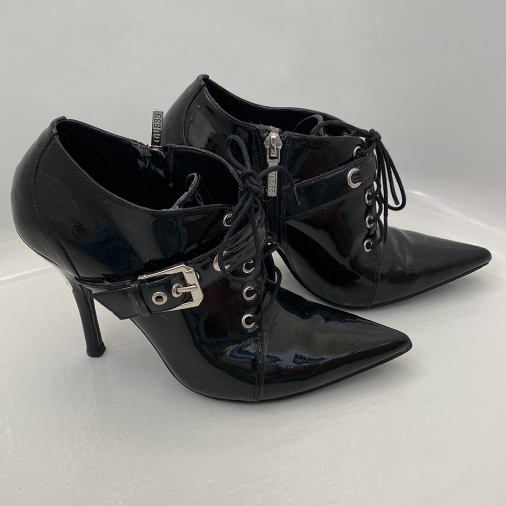 Pointed Toe Shiny Buckle Witch Booties From early 2000’s - Picture 3 of 7